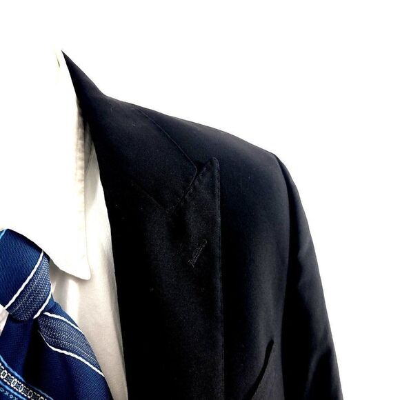 Ralph‎ Lauren Wool 2 Button Black Blazer 40R Tagged 40L See Description - Picture 2 of 13